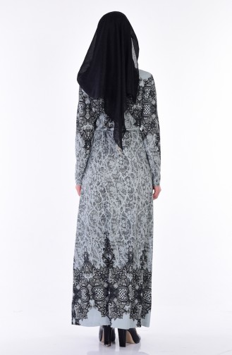 Gray Hijab Dress 4574D-03