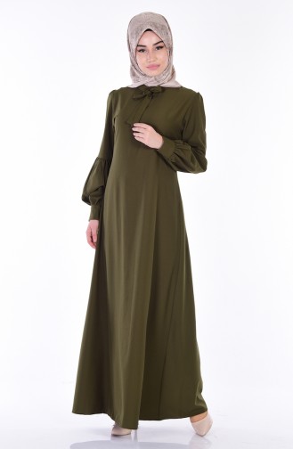 Khaki Hijab Dress 81427-02