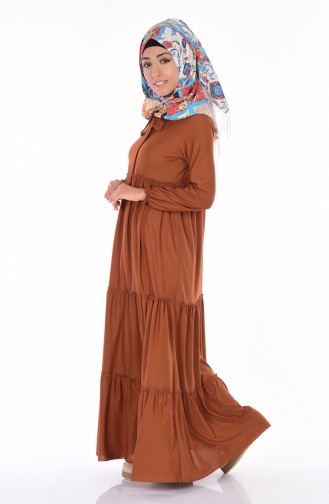 Tan Hijab Dress 4056-16