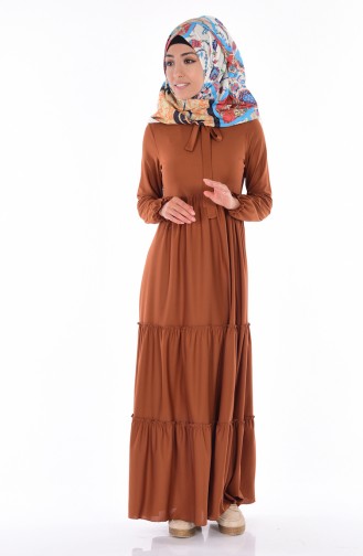 Tan Hijab Dress 4056-16