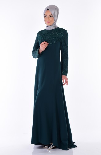 Abendkleid mit Spitzen 3017-05 Smaragdgrün 3017-05