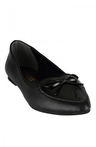 Flat shoe with bowtie 1120-01 Black 1120-01