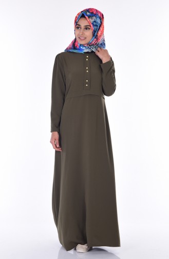 Khaki Hijab Dress 3008-03
