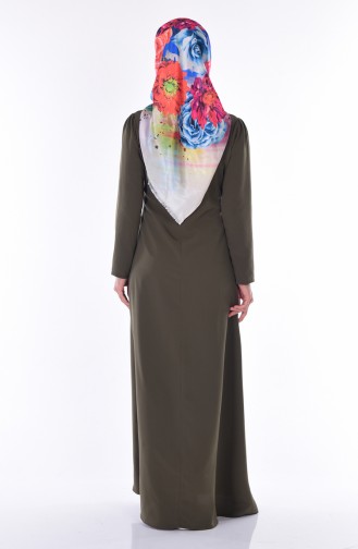 Khaki Hijab Dress 3008-03