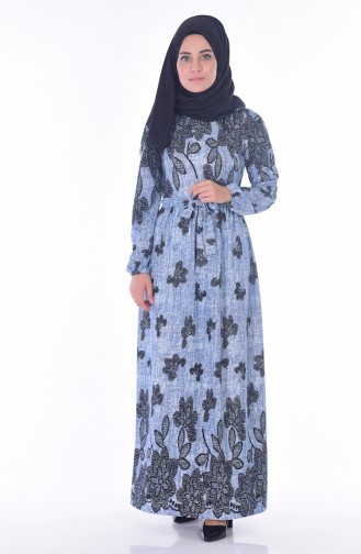 Blue Hijab Dress 5009-03
