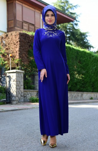 Saxe Hijab Dress 4087-08