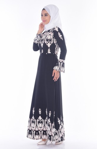 Schwarz Hijab Kleider 0151-02