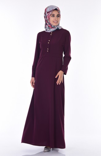 Kleid mit Knöpfen 3008-01 Kirsche 3008-01
