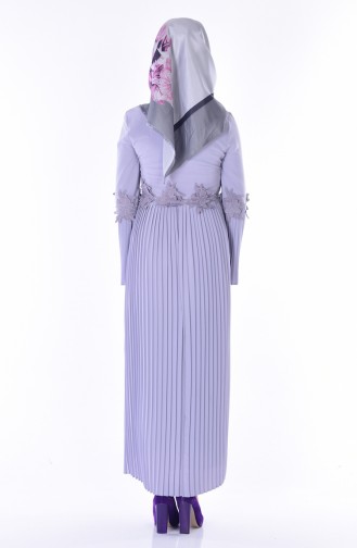 Gray Hijab Dress 4123-06