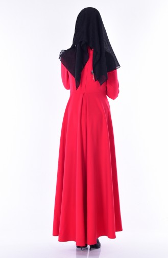 Red Hijab Dress 4055-26