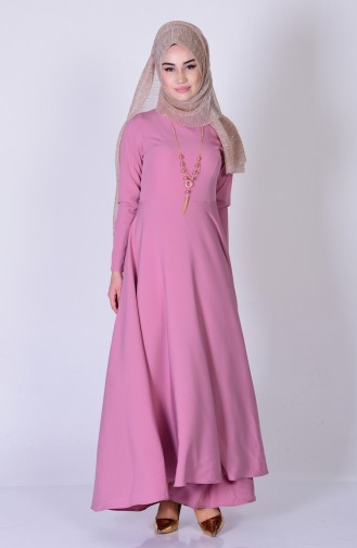 بيزلايف فستان بتصميم غير متماثل الطول 4055-20 لون وردي داكن 4055-20