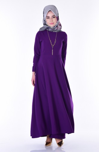 Purple Hijab Dress 4055-19