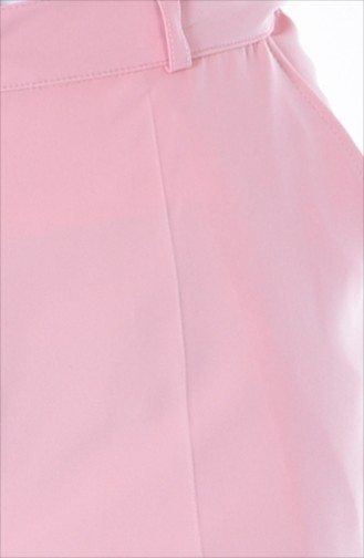 Cepli Düz Paça Pantolon 5055-03 Pembe