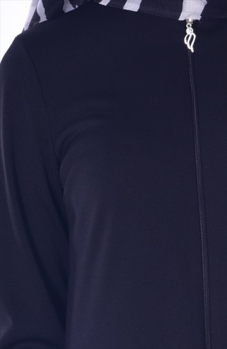 Fermuarlı Ferace 3042-01 Siyah