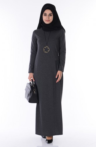 Anthracite Hijab Dress 2816-03