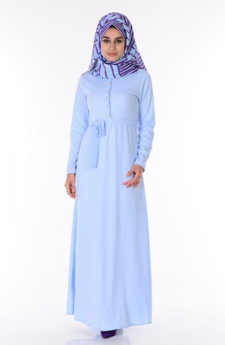 Baby Blue Hijab Dress 1112-07