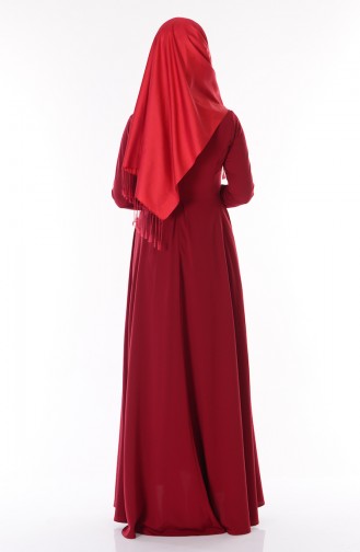 Claret Red Hijab Dress 2224-05