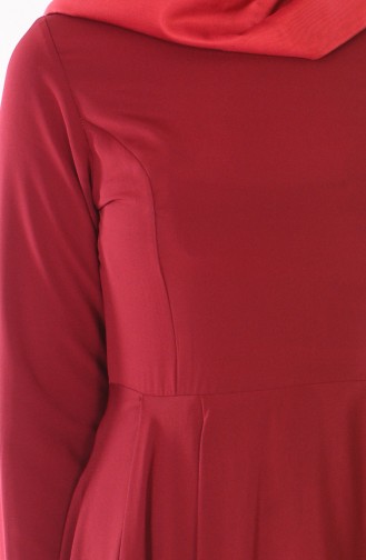 Claret Red Hijab Dress 2224-05