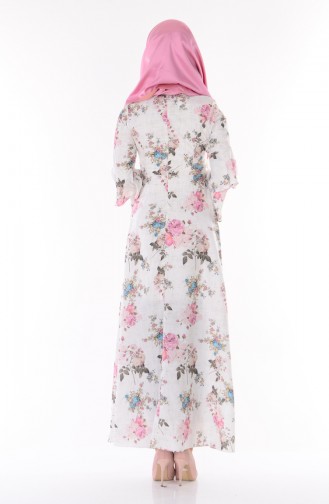 Cream Hijab Dress 4045A-15