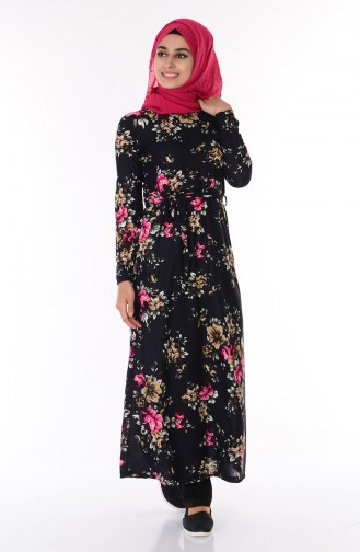 Fuchsia Hijab Dress 0436-04