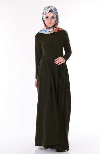 Khaki Hijab Dress 2224-04