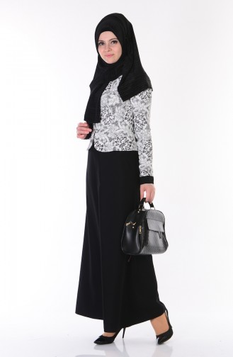 Black Hijab Dress 7131-01