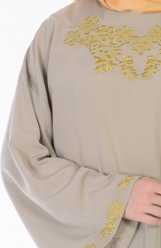İşlemeli Abaya 7104-06 Taş
