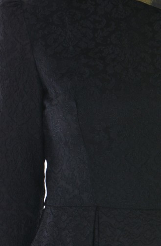 Pileli Elbise 7130-01 Siyah