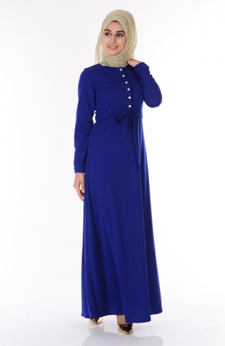 Saxe Hijab Dress 1112-04