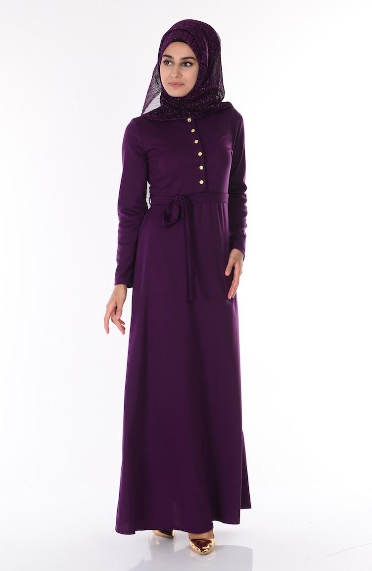 Purple Hijab Dress 1112-05