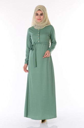 Unreife Mandelgrün Hijab Kleider 1112-06