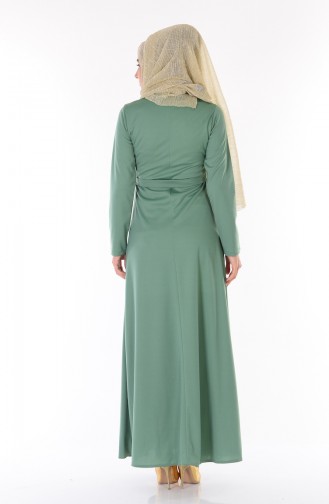 Green Almond Hijab Dress 1112-06