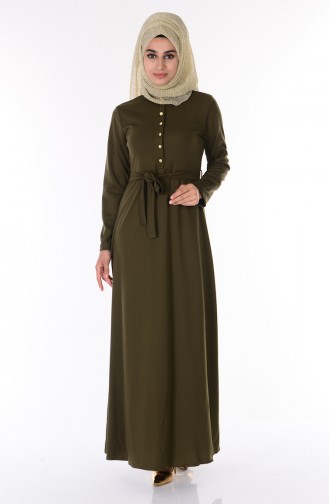 Khaki Hijab Kleider 1112-08