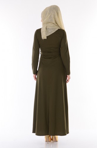 Khaki Hijab Dress 1112-08
