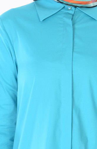 Hidden Buttoned Tunic 3072-05 Turquoise 3072-05