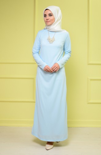 Baby Blue Hijab Dress 3096-04
