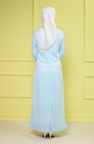 Baby Blue Hijab Dress 3096-04