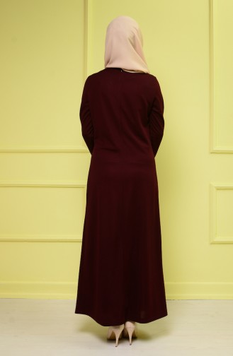 Claret Red Hijab Dress 3096-02