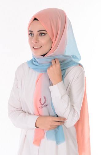 Châle Coton Dégradé 50289-06 Rose Bleu Clair 06