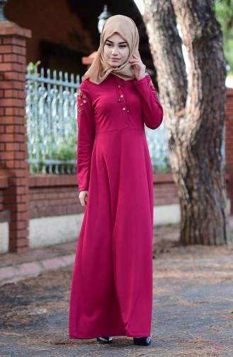 Fuchsia Hijab Dress 8082-03