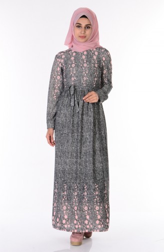 Gray Hijab Dress 2039-04