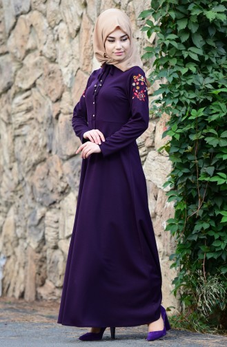 Purple Hijab Dress 8082-04