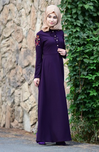 Purple Hijab Dress 8082-04