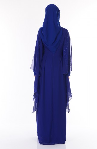 Saxe Hijab Evening Dress 52610-03