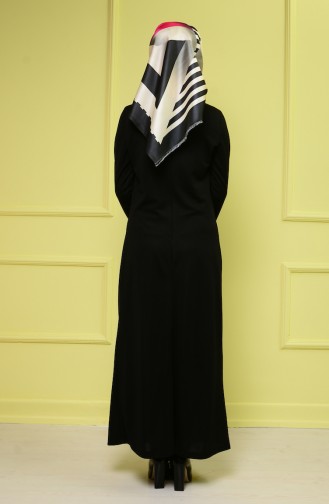 Black Hijab Dress 3096-06