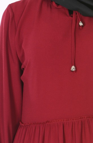 Claret Red Hijab Dress 2069-02