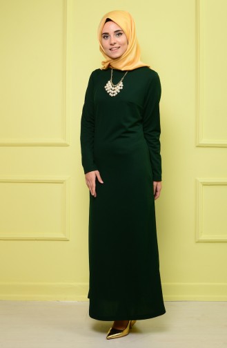 Sefamerve Kleid mit Halskette 3096-03 Smaragdgrün 3096-03