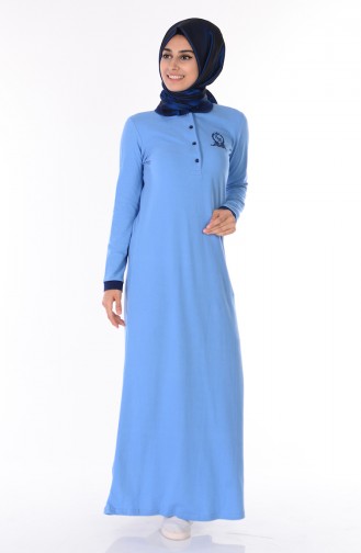 Baby Blue Hijab Dress 2803-12