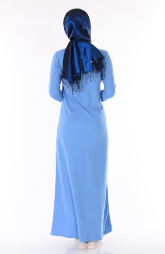 Baby Blue Hijab Dress 2803-12