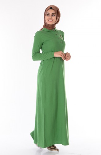 Pistachio Green Hijab Dress 2740-21